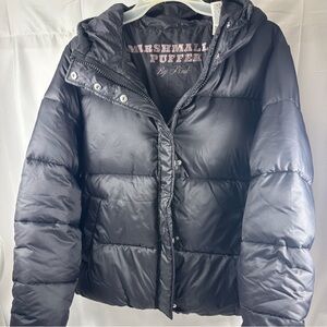 PINK Black marshmallow, puffer jacket, size medium, but could fit a large (0050)
